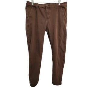 Carbon Mens Freedom Flex Slim Fit Chino Pants Brown 34x30 Cotton Stretch